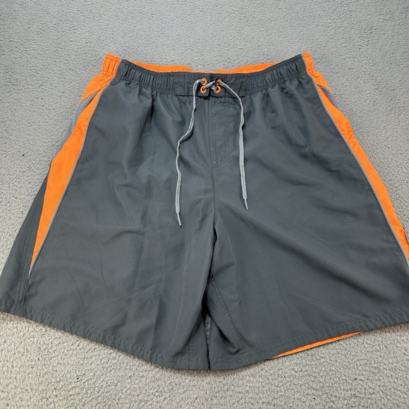 Nike Other - Nike Shorts Mens XXL‎ 2XL Gray Orange Lined Stash Pocket Drawstring Board Shorts